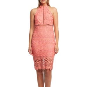 NWT Melon Bardot Lace Halter Dress